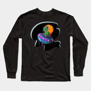 Alien Ufo in Space Dj Long Sleeve T-Shirt